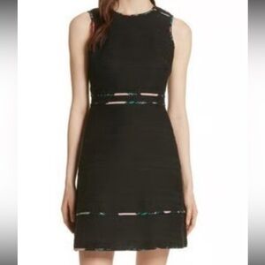 NWT Kate spade fitted blossom tweed black dress black size 8